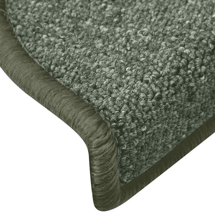 Trappmattor 15 st 65x24x4 cm mörkgröna halvrunda stora