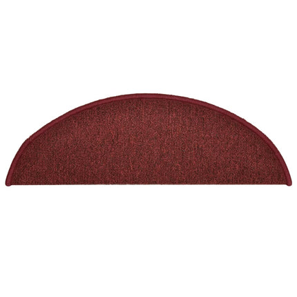 Trappmattor 15 st 56x17x3 cm bordeaux halvrunda
