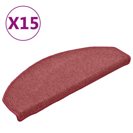 Trappmattor 15 st 65x24x4 cm bordeaux halvrunda stora