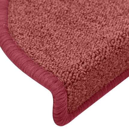 Trappmattor 15 st 65x24x4 cm bordeaux halvrunda stora