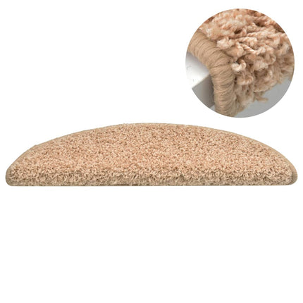 Trappmattor 15 st 56x17x3 cm guld halvrunda