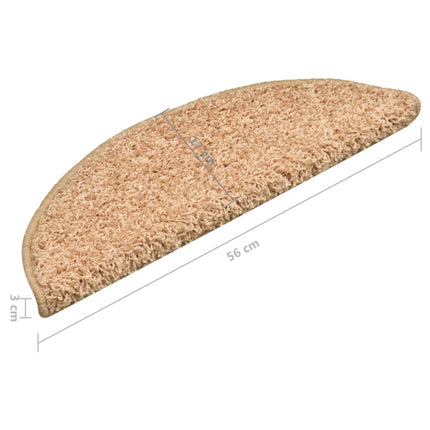 Trappmattor 15 st 56x17x3 cm guld halvrunda