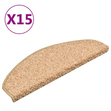 Trappmattor 15 st 65x21x4 cm guld halvrunda stora