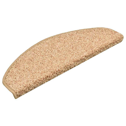 Trappmattor 15 st 65x21x4 cm guld halvrunda stora