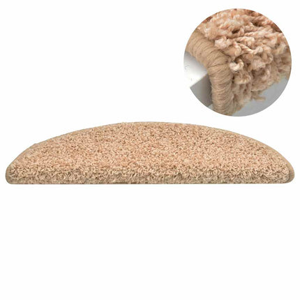 Trappmattor 15 st 65x21x4 cm guld halvrunda stora