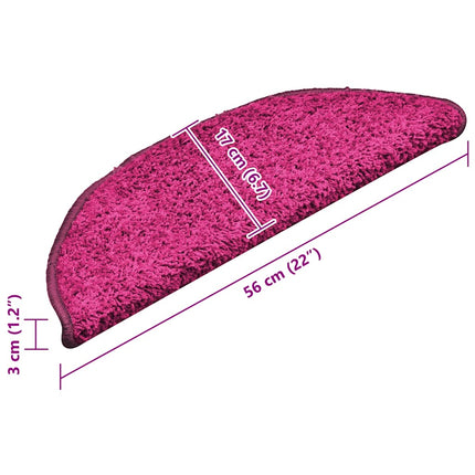 Trappmattor 15 st 56x17x3 cm rosa halvrunda