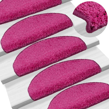 Trappmattor 15 st 65x21x4 cm rosa halvrunda stora