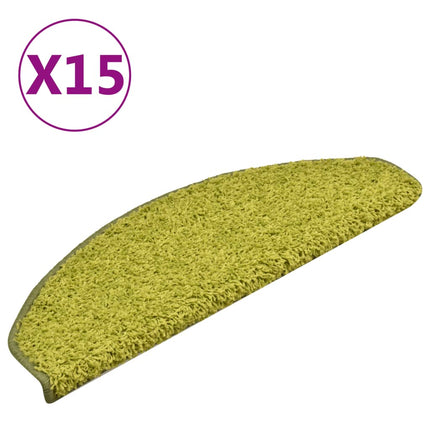 Trappmattor 15 st 65x21x4 cm gröna halvrunda stora