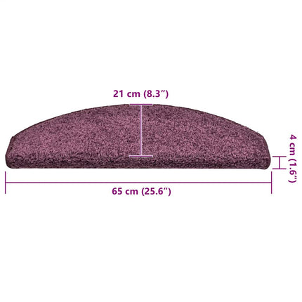 Trappmattor 15 st 65x21x4 cm mörklila halvrunda stora