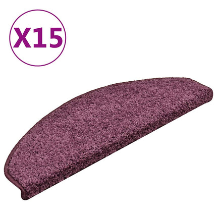 Trappmattor 15 st 65x21x4 cm mörklila halvrunda stora