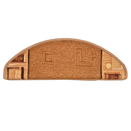 Trappstegsmattor självhäftande 15 st beige 65x21x4 cm