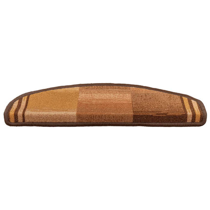 Trappstegsmattor självhäftande 15 st brun 65x21x4 cm