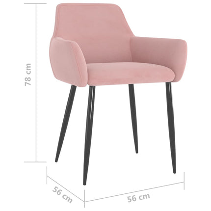 Matstolar 2 st rosa sammet