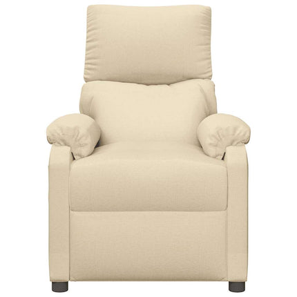 Massagefåtölj gräddvit tyg