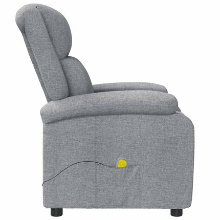 Massagefåtölj ljusgrå tyg