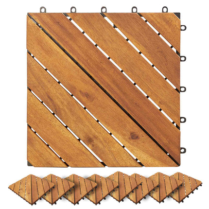 Terrassplattor 10 pcs Brun 30 x 30 cm Akacia Hårdträ