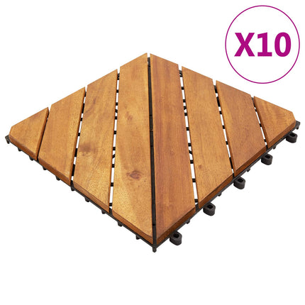 Terrassplattor 10 pcs Brun 30 x 30 cm Akacia Hårdträ