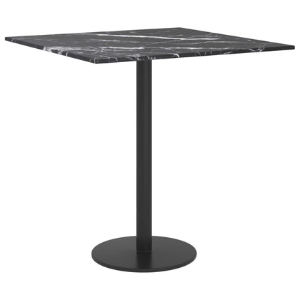 Bordsskiva svart 40x40 cm 6 mm härdat glas med marmortextur