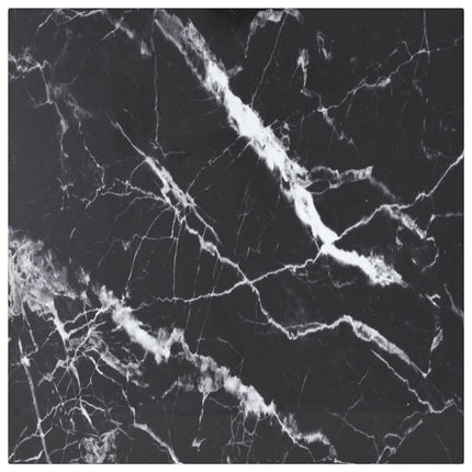 Bordsskiva svart 50x50 cm 6 mm härdat glas med marmortextur