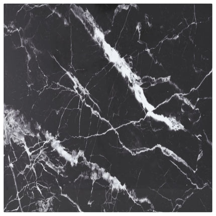 Bordsskiva svart 60x60 cm 6 mm härdat glas med marmortextur