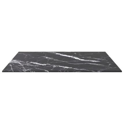 Bordsskiva svart 60x60 cm 6 mm härdat glas med marmortextur