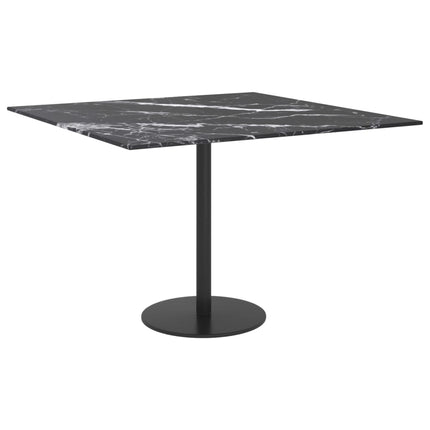 Bordsskiva svart 60x60 cm 6 mm härdat glas med marmortextur