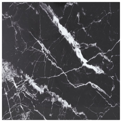 Bordsskiva svart 70x70 cm 6 mm härdat glas med marmortextur