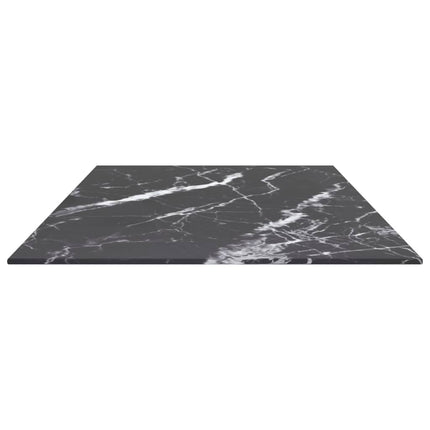 Bordsskiva svart 100x50 cm 6 mm härdat glas med marmortextur