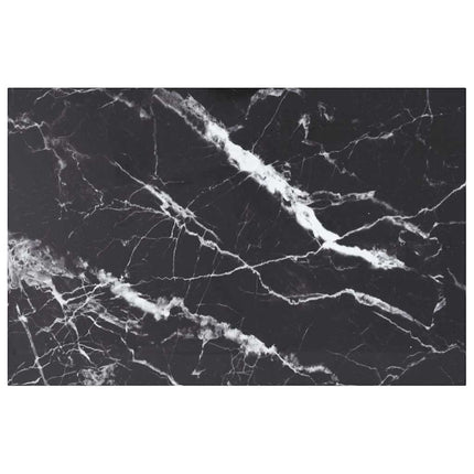 Bordsskiva svart 100x62 cm 8 mm härdat glas med marmortextur