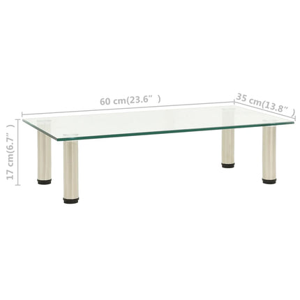 TV-bänk transparent 60x35x17 cm härdat glas