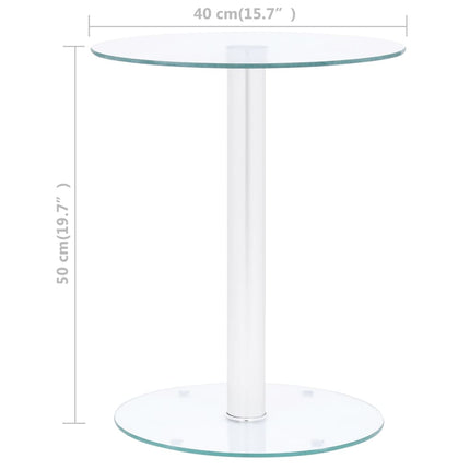 Soffbord genomskinligt 40 cm härdat glas