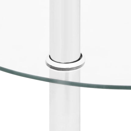 Sidobord med 2 hyllplan genomskinligt 38 cm härdat glas