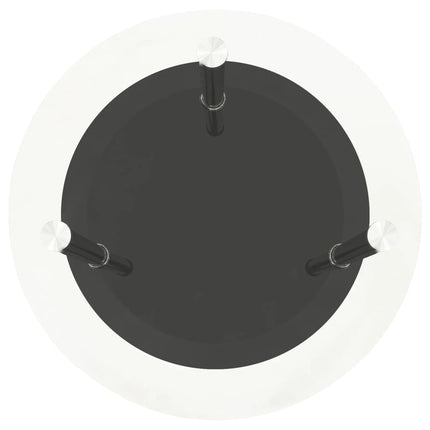 Sidobord med 2 hyllplan genomskinligt & svart 38 cm härdat glas