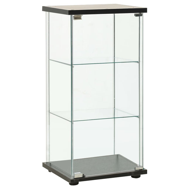 Förvaringsskåp härdat glas svart