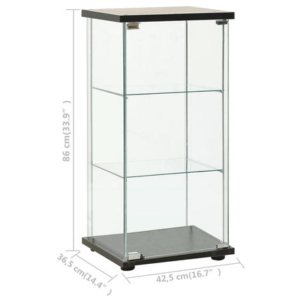 Förvaringsskåp härdat glas svart
