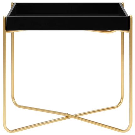 Sidobord svart och guld 38x38x38,5 cm MDF