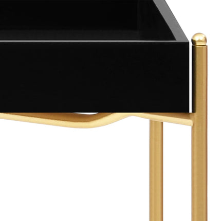 Sidobord svart och guld 38x38x38,5 cm MDF