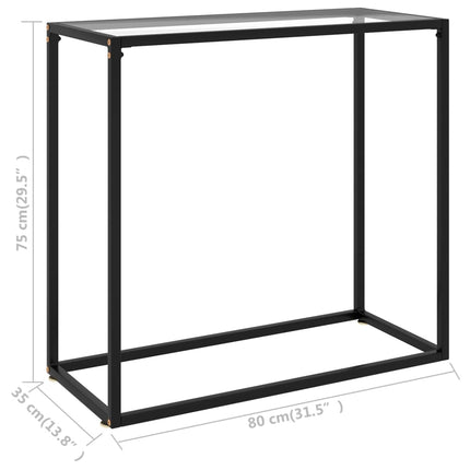 Konsolbord transparent 80x35x75 cm härdat glas