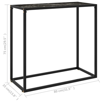 Konsolbord svart 80x35x75 cm härdat glas