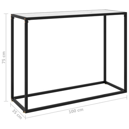 Konsolbord vit 100x35x75 cm härdat glas
