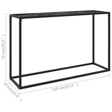 Konsolbord svart 120x35x75 cm härdat glas
