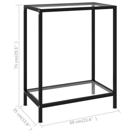 Konsolbord transparent 60x35x75 cm härdat glas
