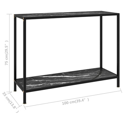 Konsolbord svart 100x35x75 cm härdat glas