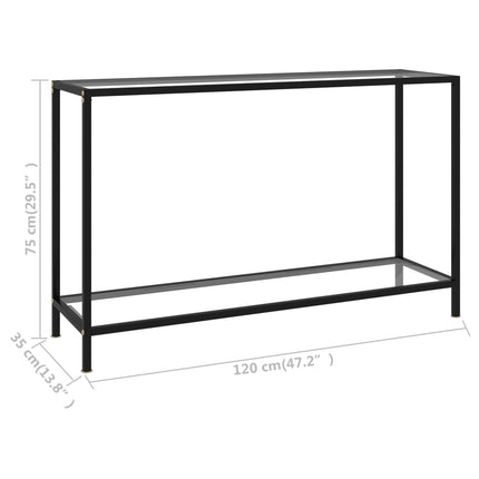 Konsolbord transparent 120x35x75 cm härdat glas