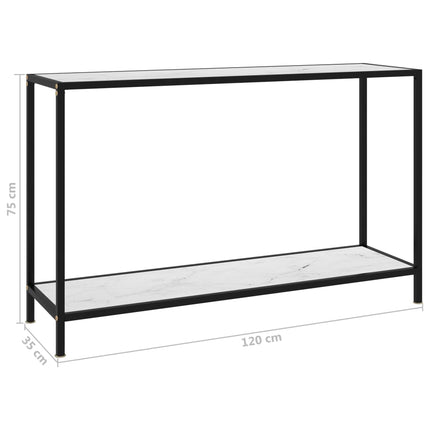Konsolbord vit 120x35x75 cm härdat glas