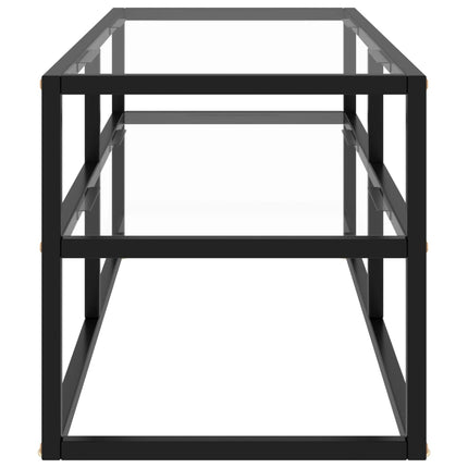 Tv-bänk svart med härdat glas 100x40x40 cm