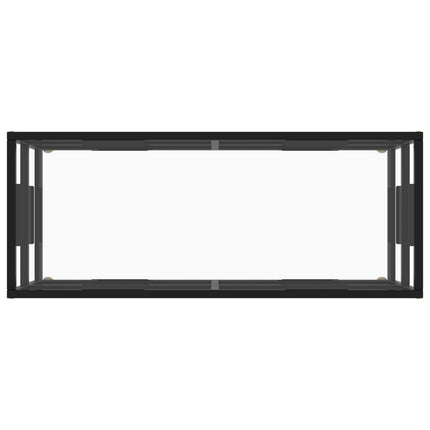 Tv-bänk svart med härdat glas 100x40x40 cm