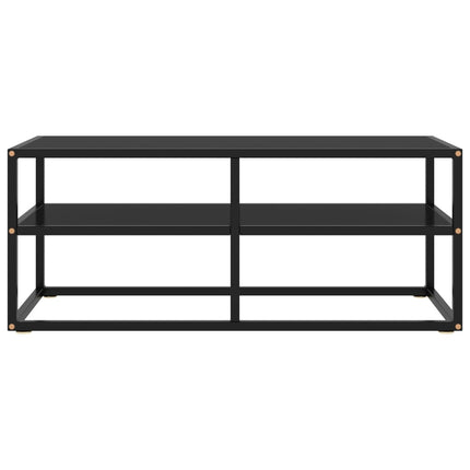 Tv-bänk svart med svart glas 100x40x40 cm
