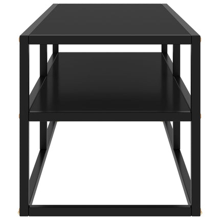Tv-bänk svart med svart glas 100x40x40 cm