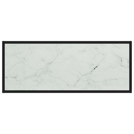 Tv-bänk svart med vit marmor glas 100x40x40 cm